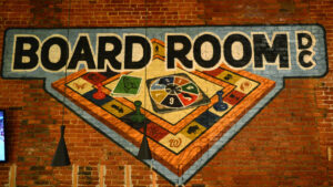 Board Room logo painted on brick wall
